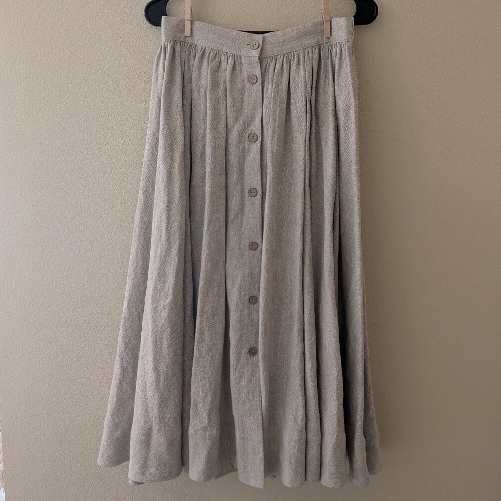 TsiomikKids Linen Midi Skirt - Natural, Size M